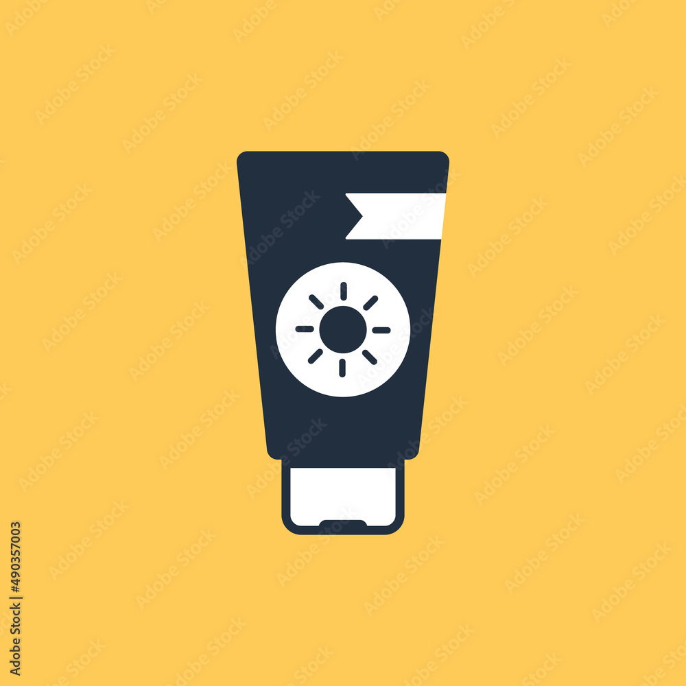 Sunscreen bottle icon, Vector and Illustration. Sunscreen bottle icon, Vector and Illustration.