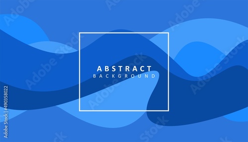 Stylish blue wavy banner vector design
