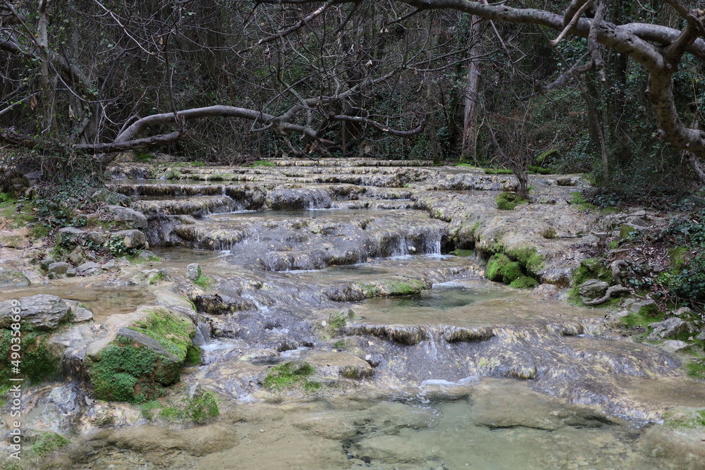 View of the old Lafous mill and the source of Brestalou, in the department of Gard, in the Occitanie region. View of the old Lafous mill and the source of Brestalou, in the department of Gard, in the Occitanie region.
