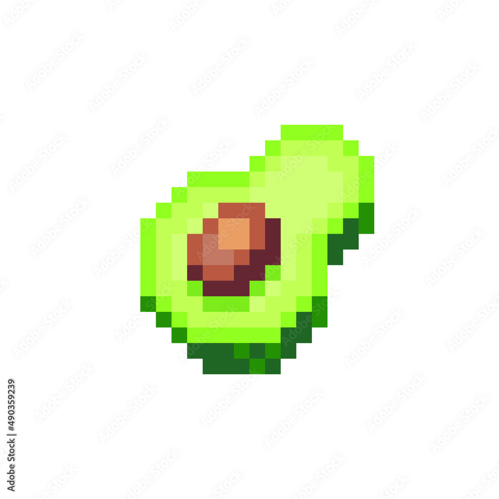Avocado pixel art icon. Design for logo, sticker and mobile app. Isolated vector illustration. Game assets 8-bit sprite. Avocado pixel art icon. Design for logo, sticker and mobile app. Isolated vector illustration. Game assets 8-bit sprite.