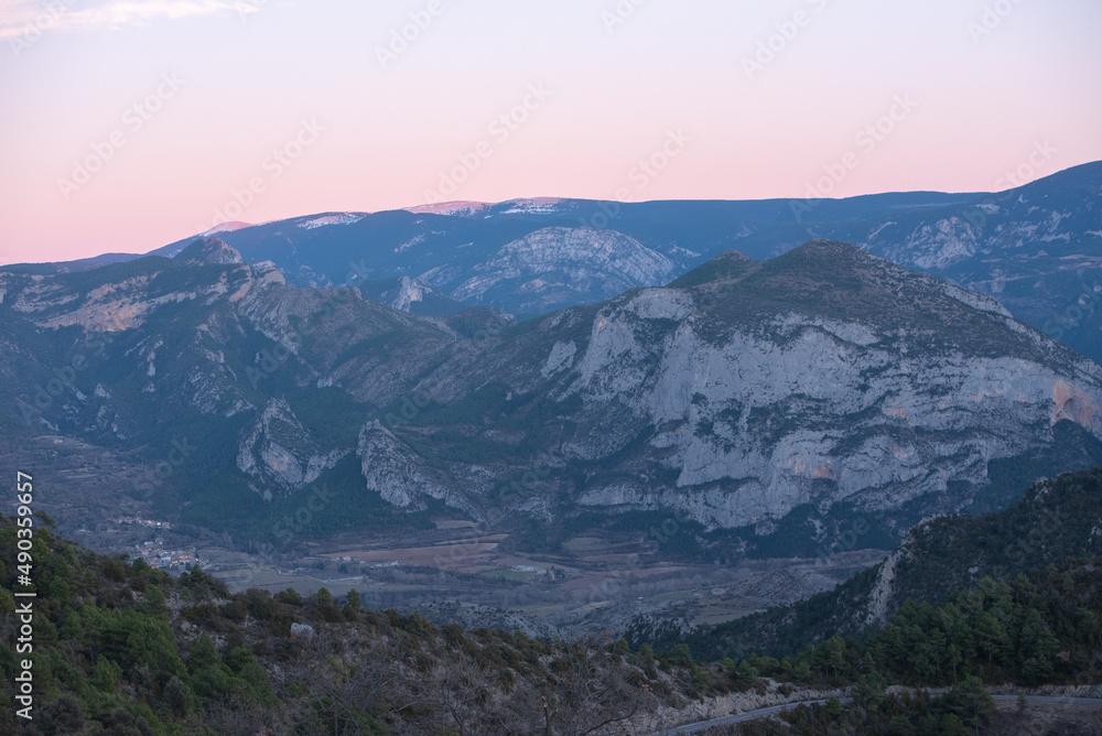 Landscapes of the mountains of the Catalan Pyrenees in Organya in Spain Landscapes of the mountains of the Catalan Pyrenees in Organya in Spain