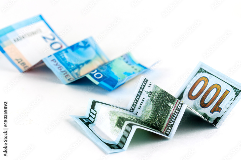 dollars and rubles in the form of a graph