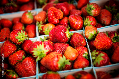 Fresh red strawberries for sale