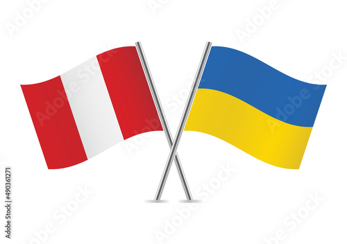Peru and Ukraine crossed flags. Peruvian and Ukrainian flags, isolated on white background. Vector icon set. Vector illustration. Free Download Peru and Ukraine crossed flags. Peruvian and Ukrainian flags, isolated on white background. Vector icon set. Vector illustration. - GFXLoad
