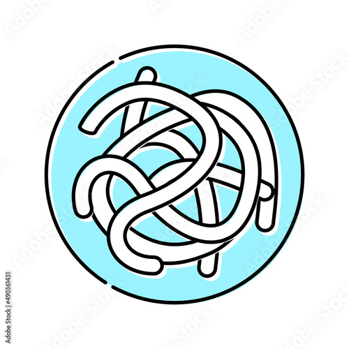 parasitic worms ascaris color icon vector illustration