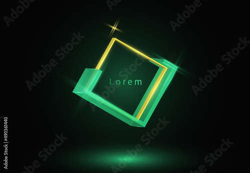 Web  Lorem background square green gold black