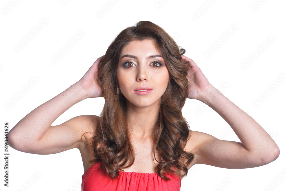 Close up portrait of beautiful brunette young woman Close up portrait of beautiful brunette young woman