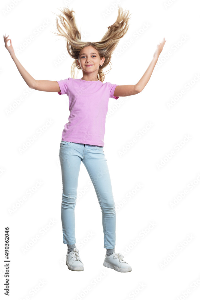 Portrait of cute little girl posing isolated Portrait of cute little girl posing isolated