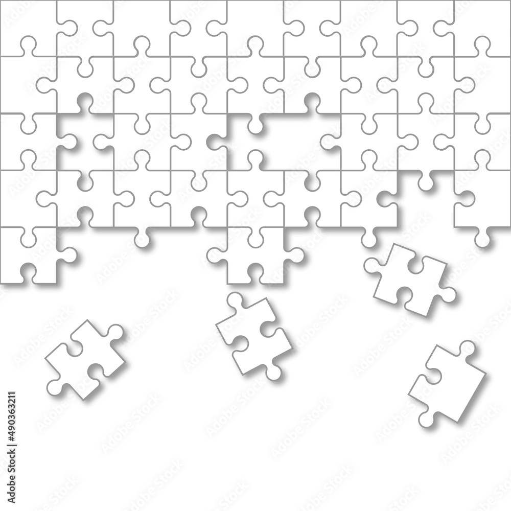 Jigsaw puzzle background with missing pieces. Vector