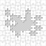 Jigsaw puzzle with missing pieces. Vector