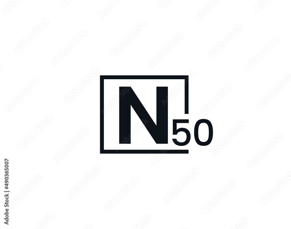 Obraz premium N50, 50N Initial letter logo