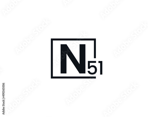 N51, 51N Initial letter logo