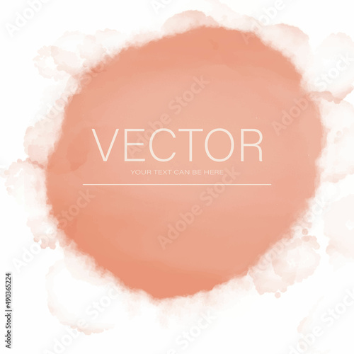 Watercolor vector drawing. A large spot of pale peach color