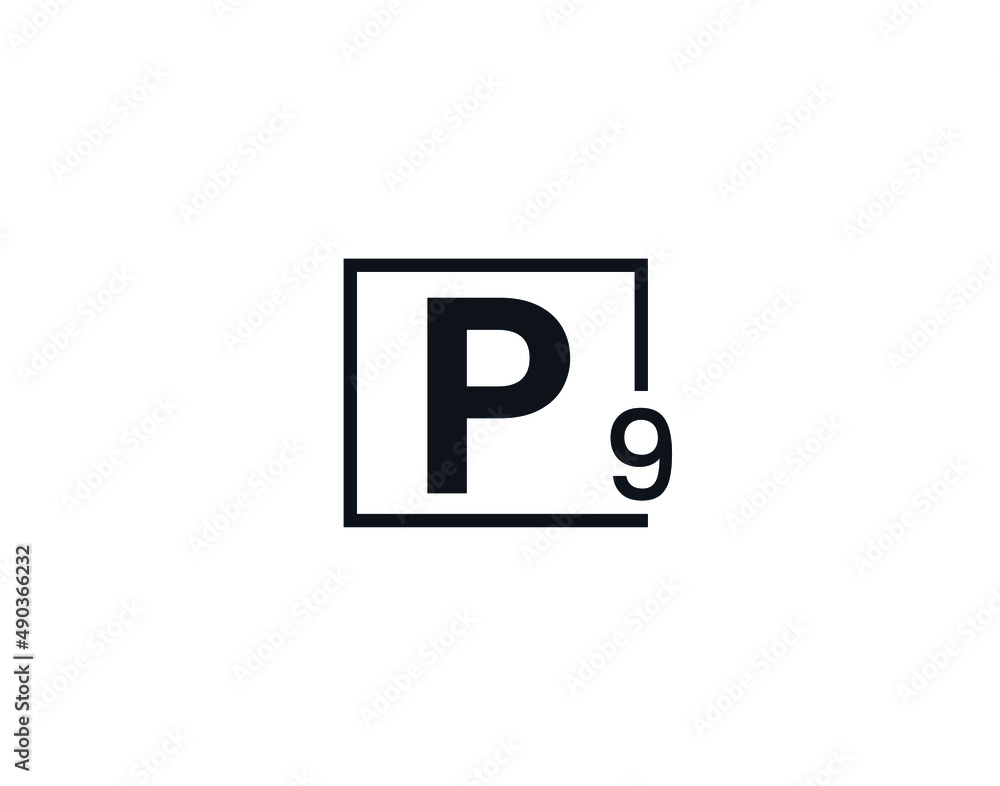 P9, 9P Initial letter logo P9, 9P Initial letter logo