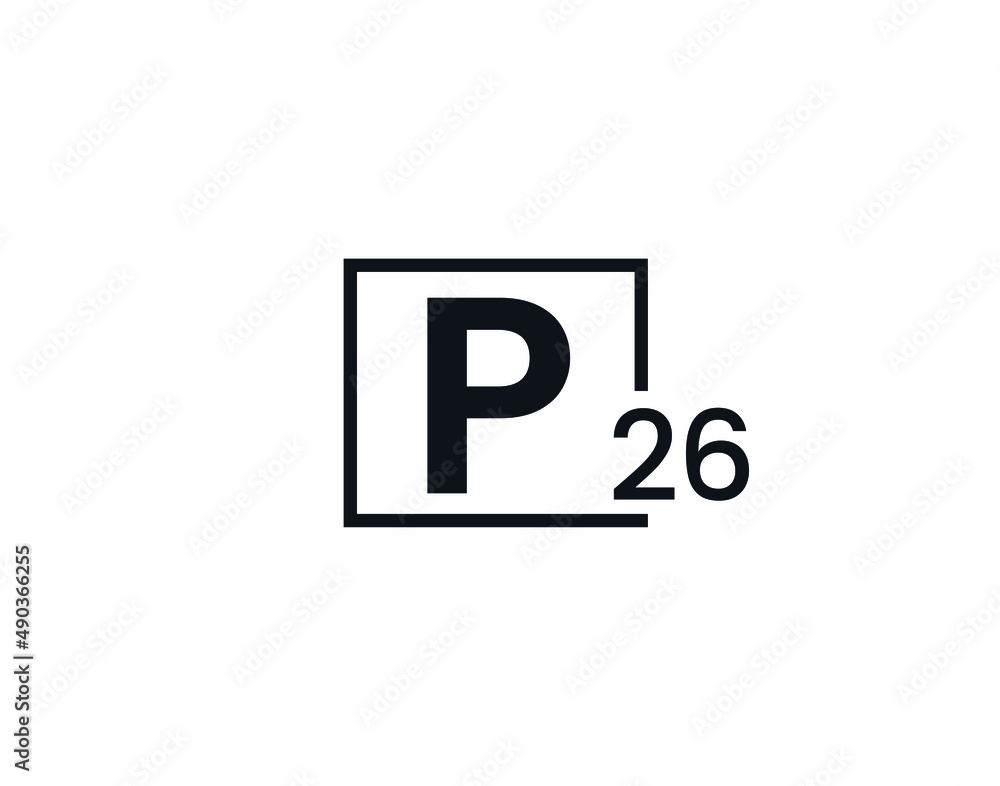 P26, 26P Initial letter logo P26, 26P Initial letter logo