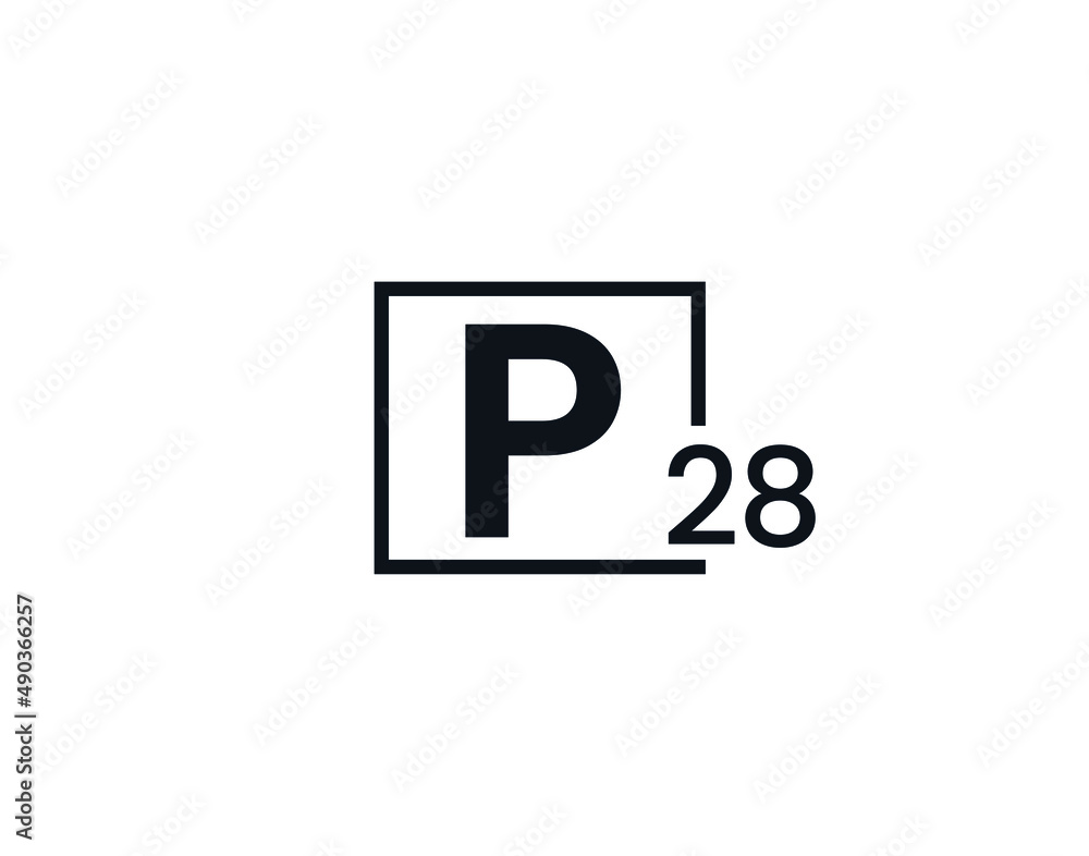 P28, 28P Initial letter logo P28, 28P Initial letter logo