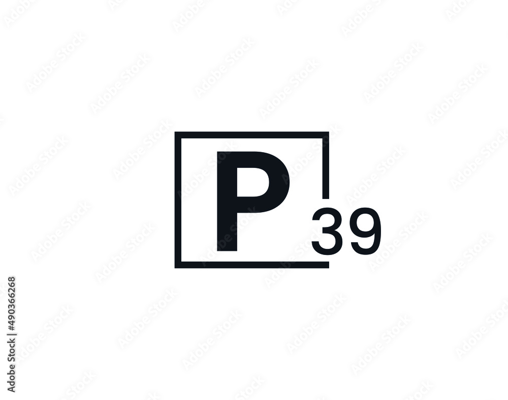 P39, 39P Initial letter logo P39, 39P Initial letter logo
