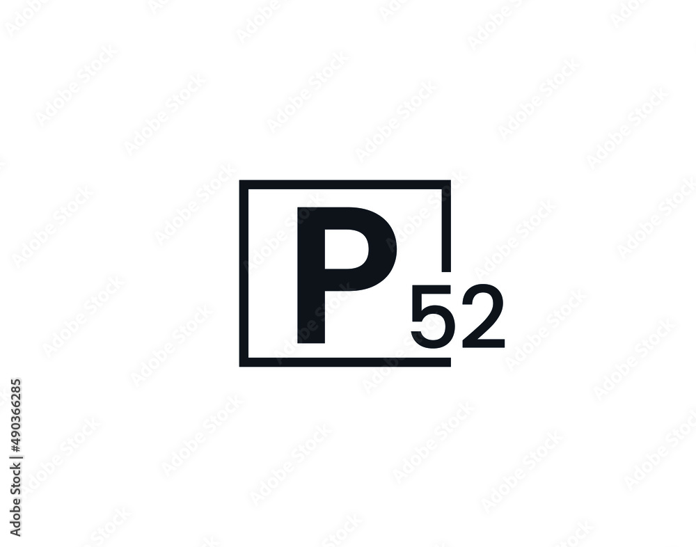 P52, 52P Initial letter logo P52, 52P Initial letter logo