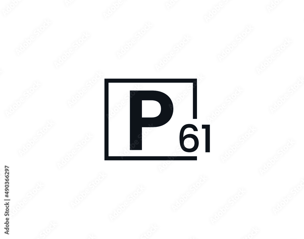 P61, 61P Initial letter logo P61, 61P Initial letter logo