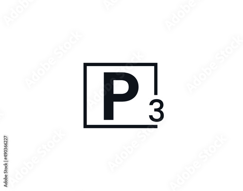 P3, 3P Initial letter logo photo