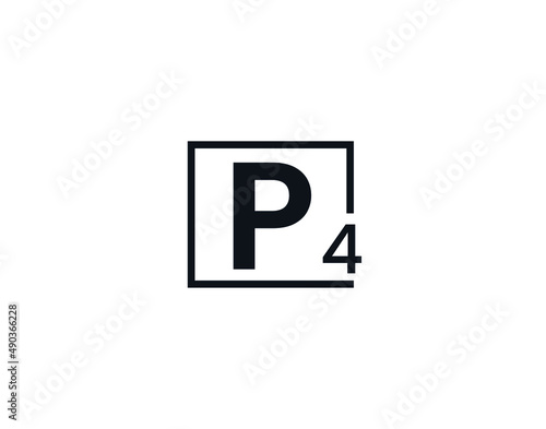 P4, 4P Initial letter logo