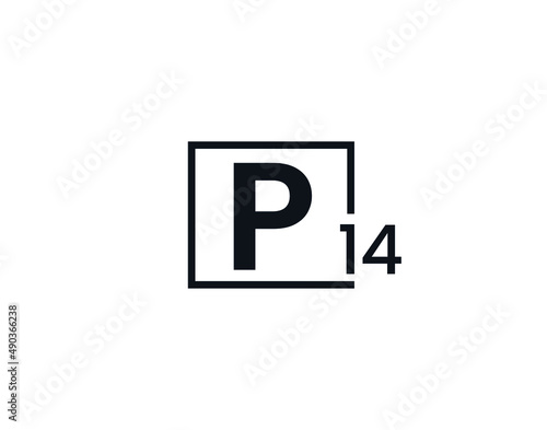 P14, 14P Initial letter logo © Rubel