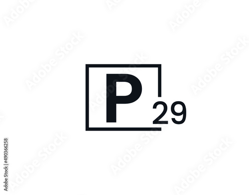 P29, 29P Initial letter logo