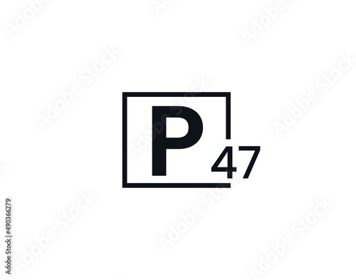 P47, 47P Initial letter logo