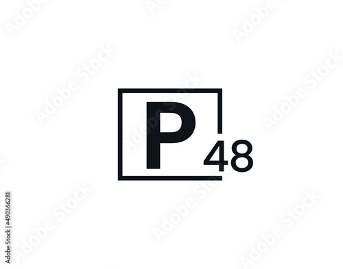 P48, 48P Initial letter logo © Rubel