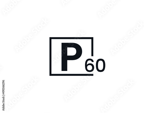 P60, 60P Initial letter logo © Rubel