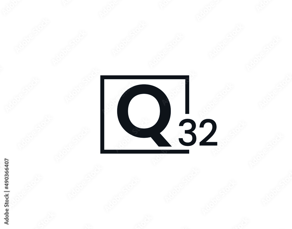 Q32, 32Q Initial letter logo Q32, 32Q Initial letter logo