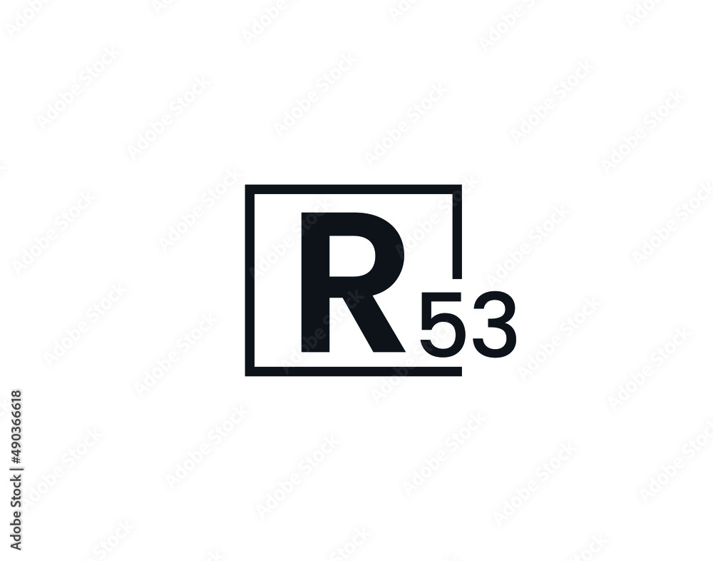 R53, 53R Initial letter logo R53, 53R Initial letter logo