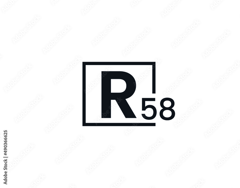R58, 58R Initial letter logo R58, 58R Initial letter logo