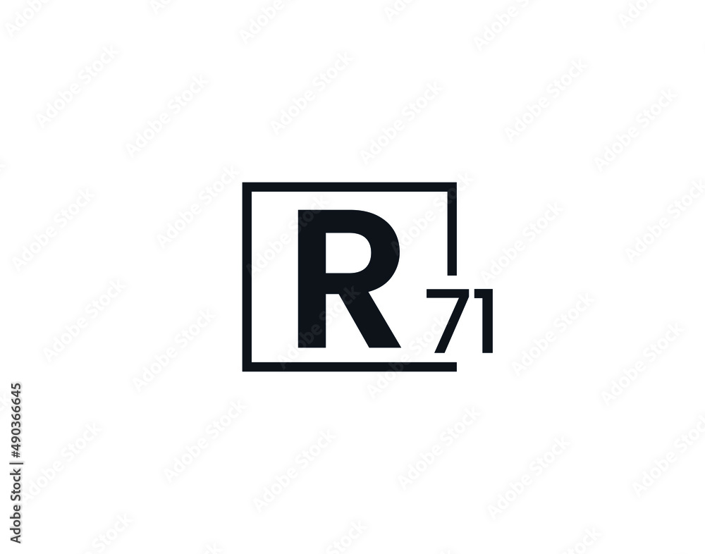 R71, 71R Initial letter logo R71, 71R Initial letter logo