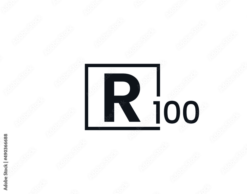 R100, 100R Initial letter logo R100, 100R Initial letter logo