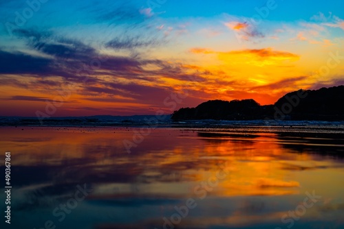 Beautiful sunset seen from the beach
