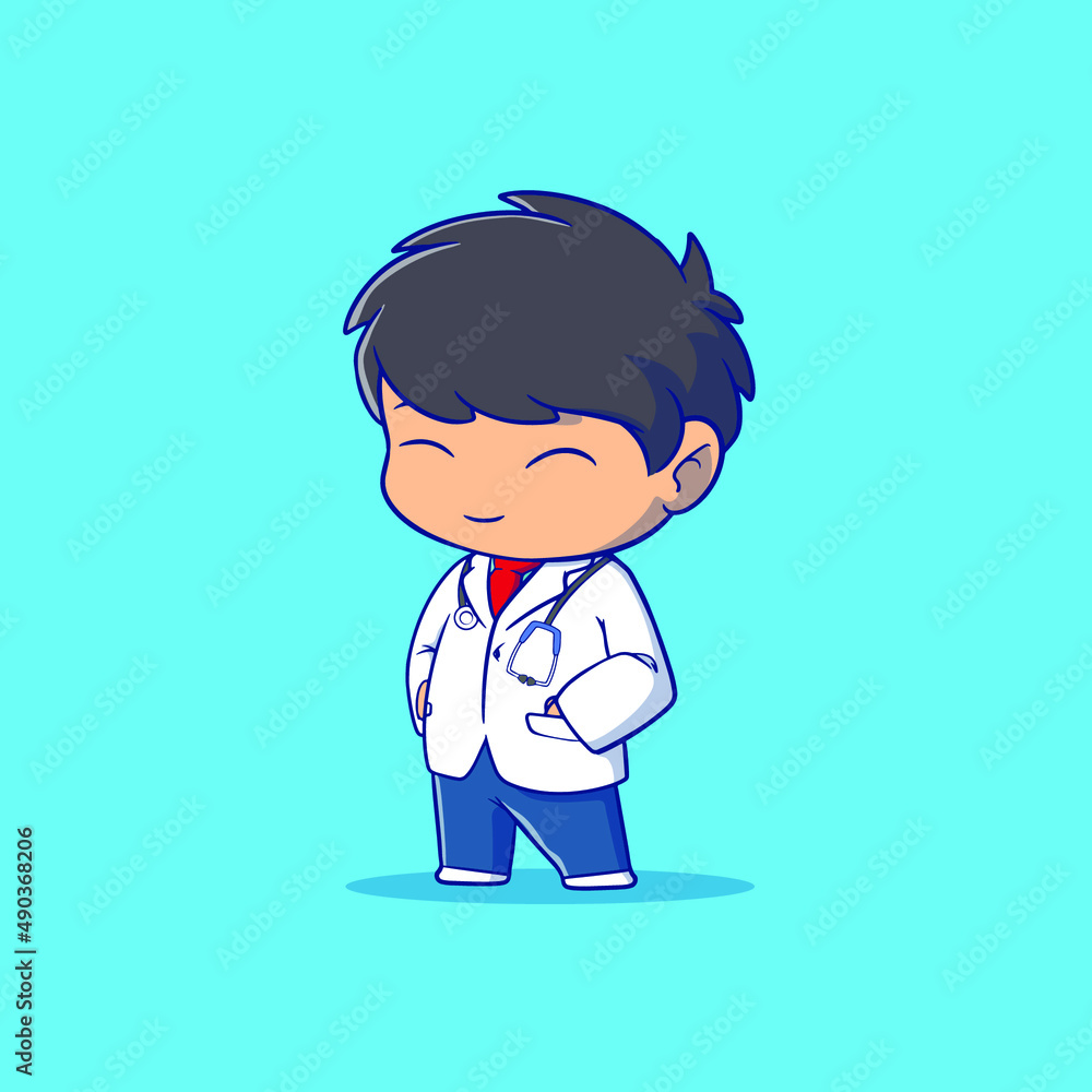 Cute male doctor hand drawn cartoon art illustration Cute male doctor hand drawn cartoon art illustration