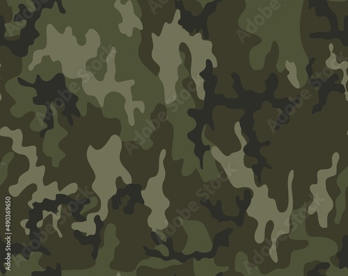 Camouflage vector seamless pattern, army camouflage wallpaper, military disguise texture. Ornament