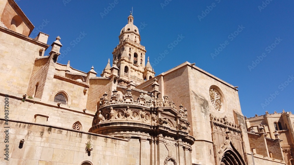 Europe, Italy , Spain march 2022 - The Cathedral Church of Saint Mary in Murcia in downtown of the city 