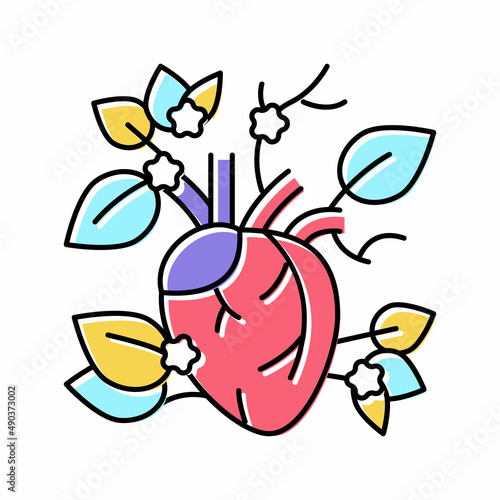 blooming heart color icon vector illustration