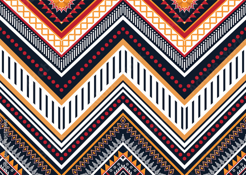 Geometric ethnic flower pattern for background,fabric,wrapping,clothing,wallpaper,Batik,carpet,embroidery style.	