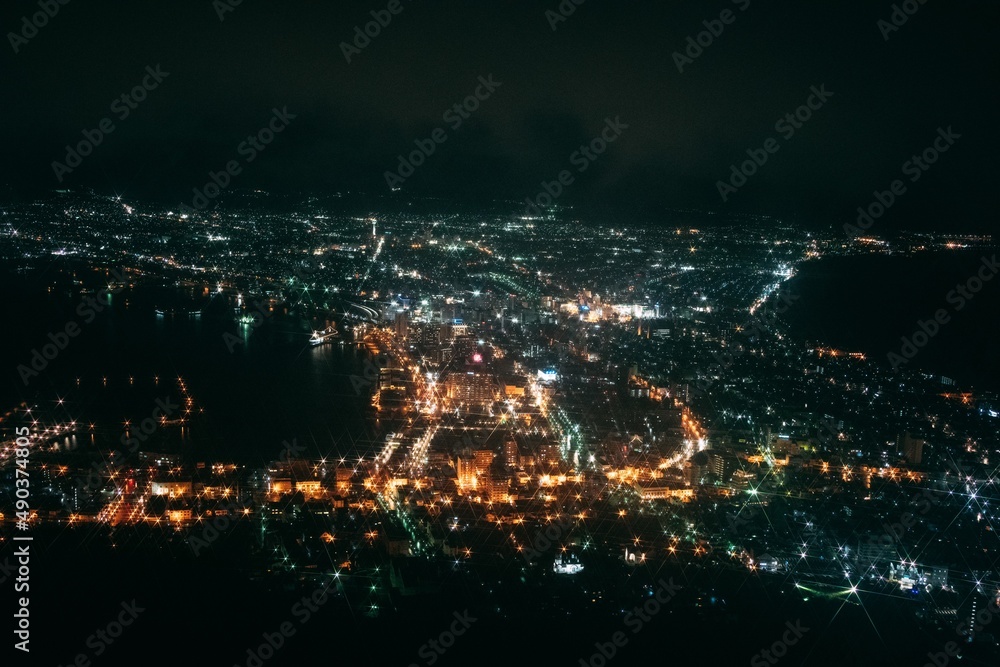 Fototapeta premium fireworks in the city of night