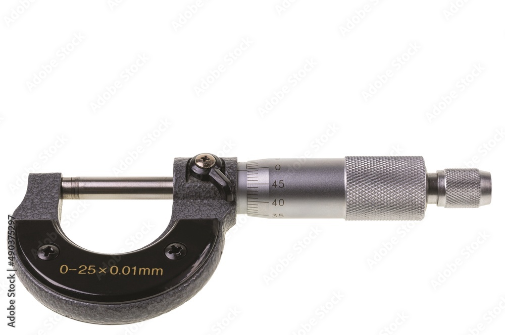 Close up view of micrometer isolated on white background. Sweden. Close up view of micrometer isolated on white background. Sweden.