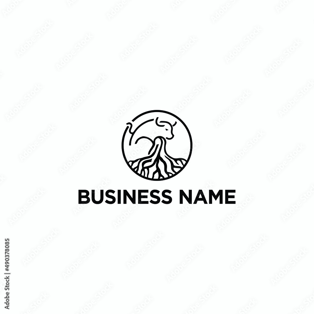 Vector Logo Illustration Wild Buffalo Line Art Style Premium Vector Vector Logo Illustration Wild Buffalo Line Art Style Premium Vector