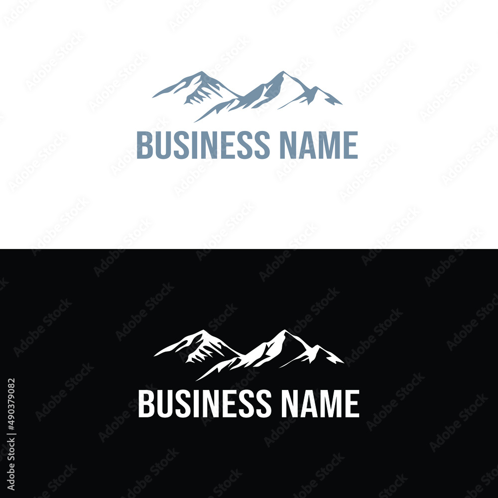 Creative Illustration Simple Mountain vintage outdoor Logo Design Vector