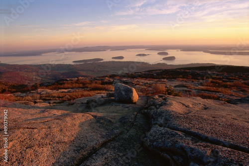 High angle view of Cadillac Mountain, Acadia National Park, Maine, USA
