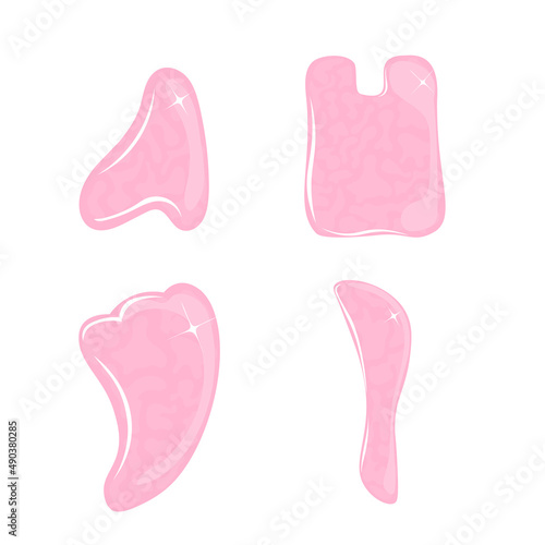 Gua sha set Vector illustration