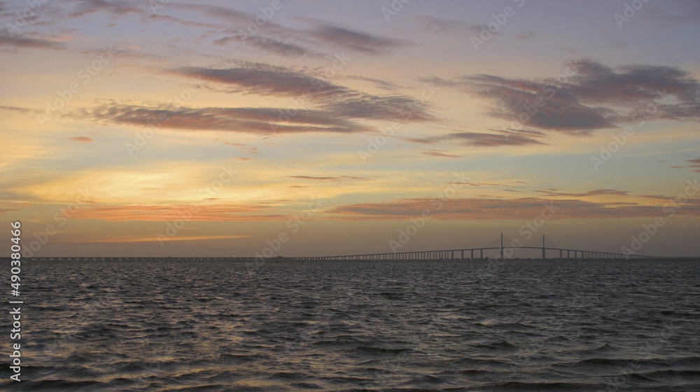 Sunset over the sea, St. Petersburg, Florida, USA Sunset over the sea, St. Petersburg, Florida, USA