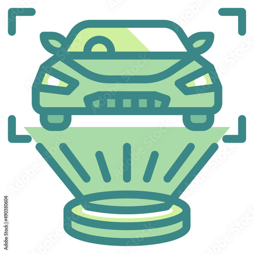 car blue line icon