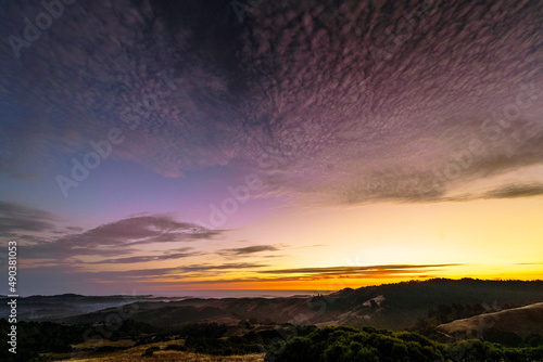sunset over the mountains